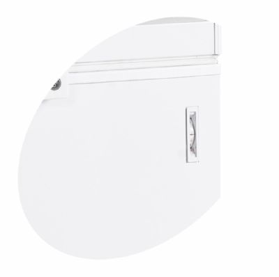 Conglateur bahut de crme glace blanc avec un couvercle plein battant en inox 557 L - 1804 x 700 x 945 mm