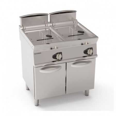 Friteuse sur coffre gaz avec cuve en V - 2 x17 litres - Gamme 900 - Module 400 - FRV87FG9T