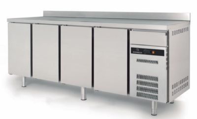 Arrire bar inox positif avec 4 portes pleines battantes - 2545x600x1040 mm