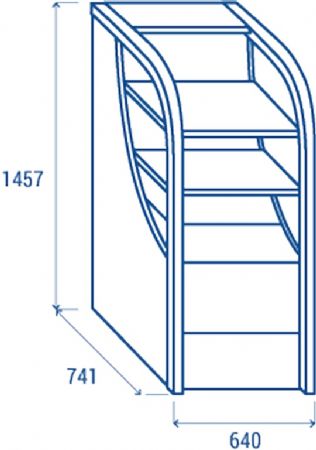 Vitrine de comptoir ventile professionnelle blanche libre service 180 litres - 640x741x1457 mm