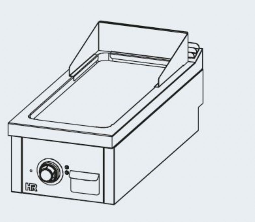 Plaque  snacker de table professionnelle lectrique en acier rectifi 7,5 kW - 400x930x410 mm