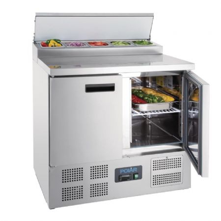 Comptoir de prparation rfrigr pizzas salades 254 litres - 900x700x1010 mm