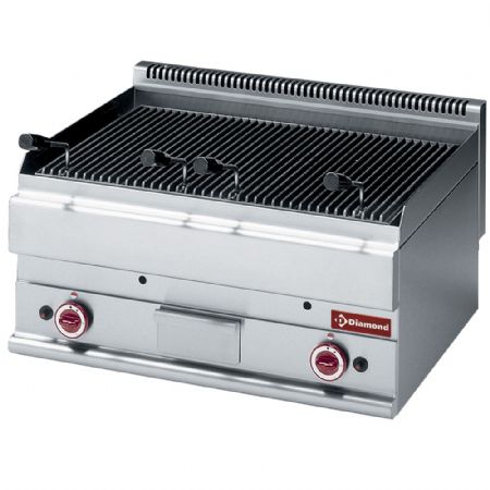 Grill pierre de lave gaz grille de cuisson en fonte  poser 700x650x280/380 mm