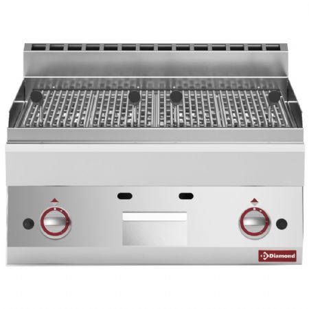 Grill pierre de lave gaz grille de cuisson en fonte  poser 700x650x280/380 mm