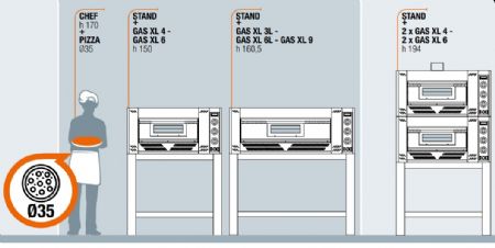 Four  pizza professionnel gaz large 1 chambre 3 pizzas 35 cm