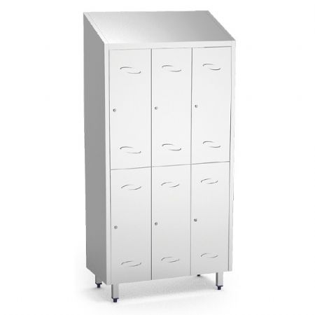 Armoire vestiaire pro 6 compartiments acier - 985x2010x480 mm