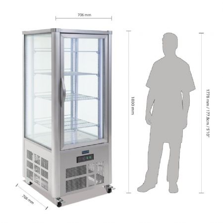 Vitrine  ptisserie 400 litres - 706x706x1800 mm