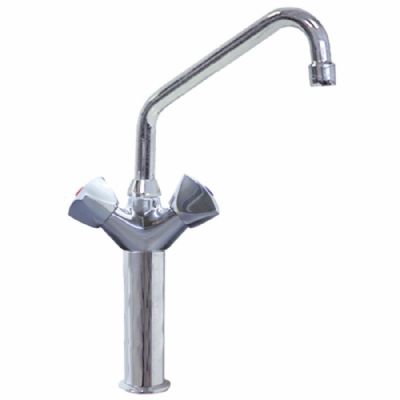 Robinet mélangeur mono trou sur colonne 200 mm avec bec en U - raccord 1/2 Robinet mélangeur mono trou sur colonne 200 mm avec bec en U - raccord 1/2