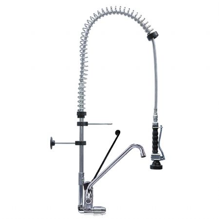 Douche vaisselle pro sur mlangeur monotrou et  levier unique avec bec pivotant raccord 1/2