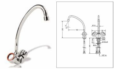 Robinet mlangeur monotrou en laiton chrom