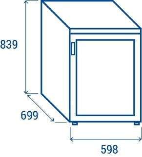 Rfrigrateur 1 porte vitre  double verre de scurit tremp  capacit 200 Litres 2 tagres R290