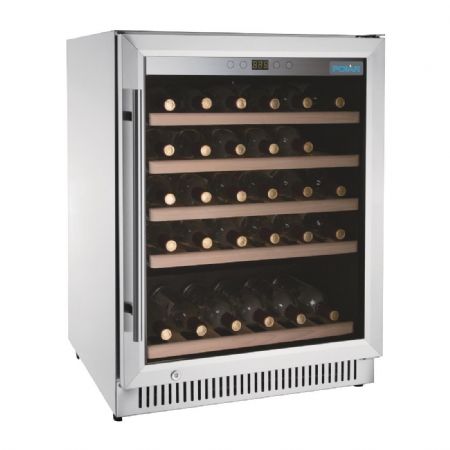 Rafrachisseur  vin dessous de comptoir inox 51 bouteilles - 595x585x815 mm