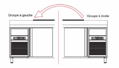 Supplment pour avoir le groupe frigorifique positionn  gauche du meuble - Pour Snack Bar