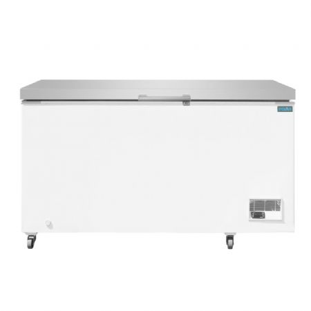 Conglateur coffre R600a en inox avec couvercle 378 litres - 1435x781,5x969 mm