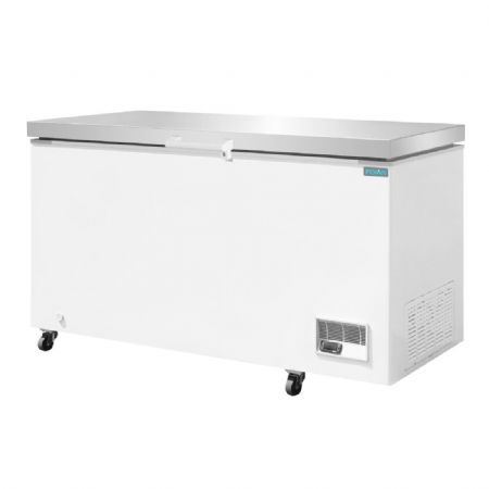 Conglateur coffre R600a en inox avec couvercle 378 litres - 1435x781,5x969 mm