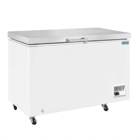 Conglateur coffre R600a en inox avec couvercle 378 litres - 1435x781,5x969 mm