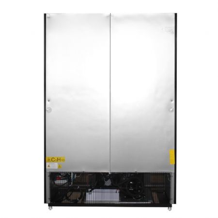 Vitrine rfrigre libre-service ngative noire avec caisson lumineux 920 litres - 1370X720X2022 mm