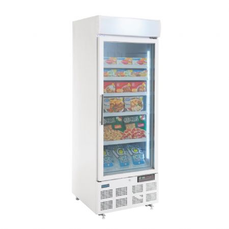 Vitrine rfrigre ngative une porte avec bandeau lumineux 412 litres - 680x745x1990 mm