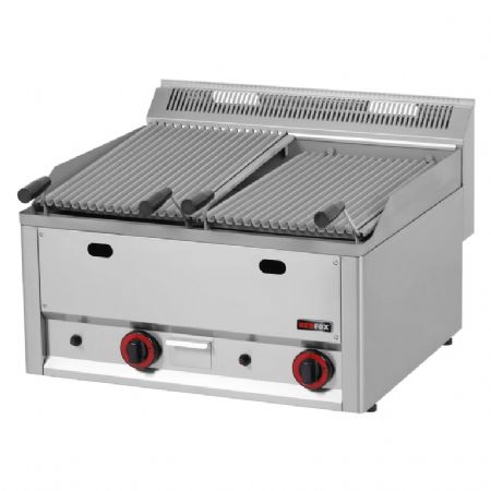 Grill pierre de lave professionnel  gaz double 2x 31x48 cm  poser