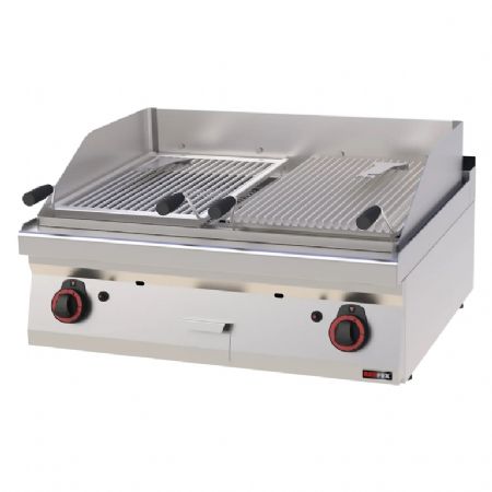 Grill pierre de lave  gaz double 2x 52x36 cm  poser