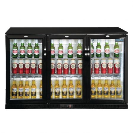 Arrire-bar avec 3 portes pivotantes noir 320 litres - 1350x520x850 mm