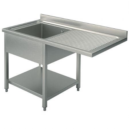 Plonge professionnelle sur pitement avec tagre infrieure place pour lave-vaisselle 1 bac  gauche 1400x700 mm