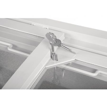 Conglateur coffre blanc vitr 200 litres avec portes coulissantes - 953x553x920 mm