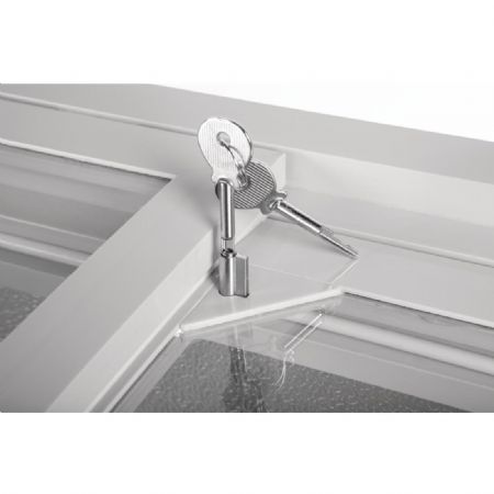 Conglateur coffre vitr blanc 270 litres avec portes coulissantes - 1195x654x928 mm