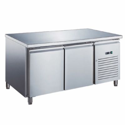 Table rfrigre inox positive avec vaporateur ventil - 2 portes - 282 litres - Sans dosseret - GN2101X