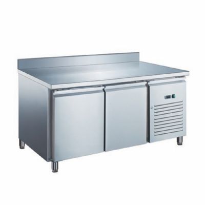 Table rfrigre inox positive avec vaporateur ventil - 2 portes - 282 litres - Avec dosseret - GN2201X