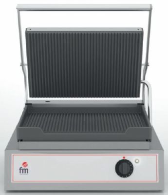 Grill panini double avec plaque infrieure lisse et suprieure rainure - surface 360x245 mm