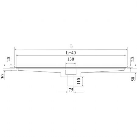 Caniveau de sol 2100x300x130 mm