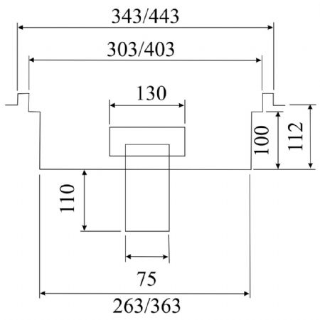 Caniveau de sol 300x300x130 mm