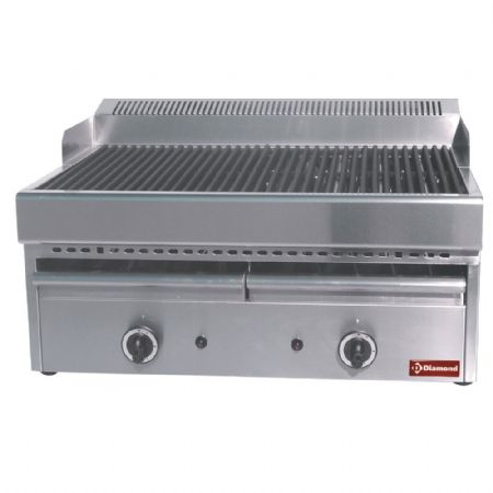 Grill-vapeur gaz avec grille de cuisson en fonte  poser 770x630x430 mm