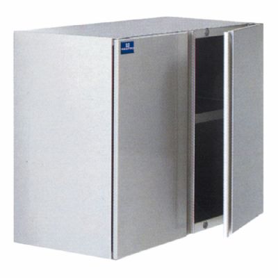 Armoire murale inox 2 portes battantes avec tablette intermédiaire 800x400 mm Armoire murale inox 2 portes battantes avec tablette intermédiaire 800x400 mm