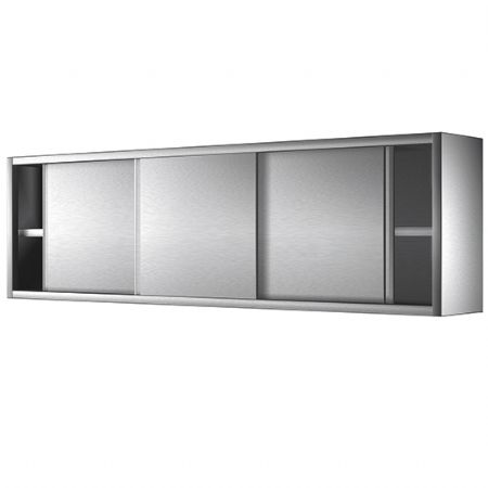 Armoire murale inox avec portes coulissantes et tagre intermdiaire 1700x400 mm