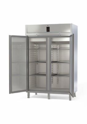 Armoire ngative inox GN2/1 avec 2 portes pleines isolation 85 mm - 1404 litres