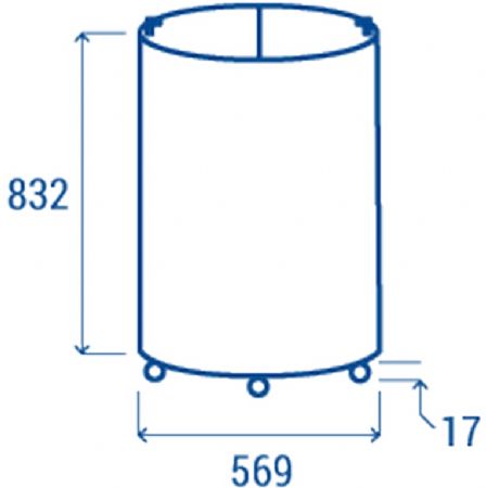 Conglateur coffre circulaire noir 2 couvercles vitrs 77L - 569x849 mm