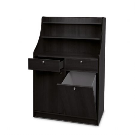 meuble professionnel de service avec 2 tiroirs 1 trmie 1 porte et dosseret  console - couleur noir