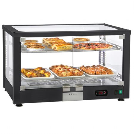 Prsentoir professionnelle chaud de table avec 2 niveaux et portes battantes +20/+90C