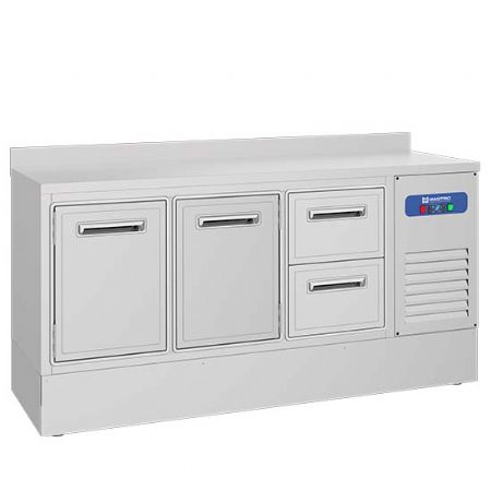 Comptoir de bar professionnel rfrigr 2 portes 2 tiroirs 480L temprature ngative - 1885x1000x600 mm