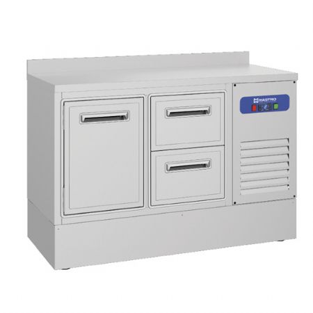 Comptoir de bar professionnel rfrigre avec 1 porte et 2 tiroirs 1410x700 mm 310 litres -2/+8C