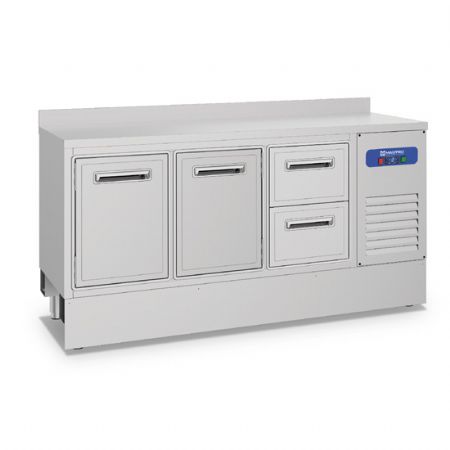 Comptoir de bar professionnel rfrigre avec 2 portes et 2 tiroirs 1885x700 mm 480 litres -2/+8C