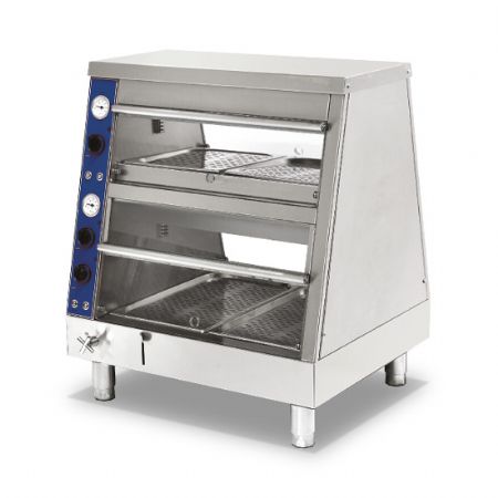 Chauffe-repas  bain-marie pro avec 2 niveaux 2x GN 1/1 + 2x GN 2/3