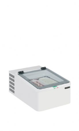 Mini conglateur pour glace  poser professionnel blanc 2 bacs 28 l -22/-10C - 490x790x345 mm