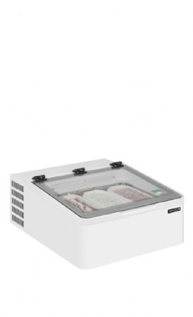 Mini conglateur pour glace  poser professionnel blanc 3 bacs 35 litres - 654x790x345 mm