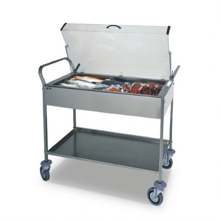 Chariot de service professionnel Inox 8 Eutectiques avec Bac