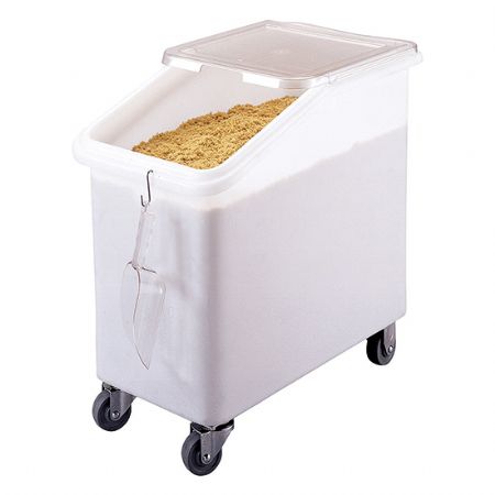 conteneur roulant pour aliments sur 4 roues avec couvercle coulissant 102 litres