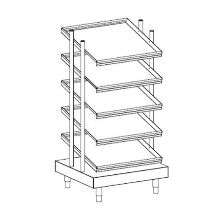 Distributeur en verre professionnel 5 porte-paniers capacit leve