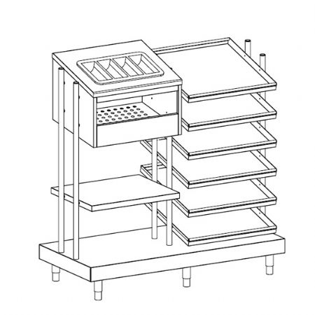 Distributeur professionnel de plateaux couverts verres grande capacit